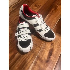 Venzo MX Mens Cycling Shoes Size 13 US 48 EU White/Black/Red Road Bike Cleat